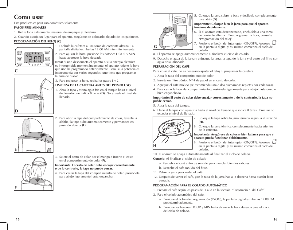 Como usar | Black & Decker TCM1000KT User Manual | Page 9 / 19