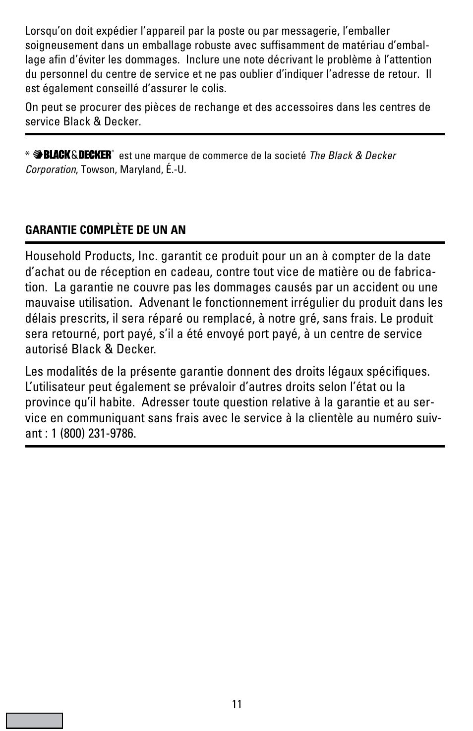 Black & Decker EC500B User Manual | Page 11 / 12