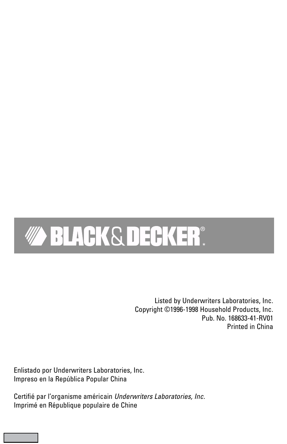 Black & Decker EC500B User Manual | Page 12 / 12