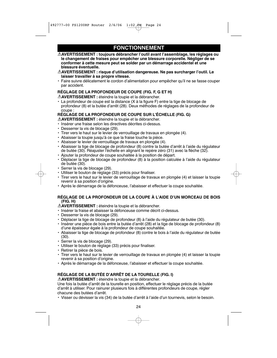 Fonctionnement | Black & Decker Fire Storm 492777-00 User Manual | Page 24 / 44