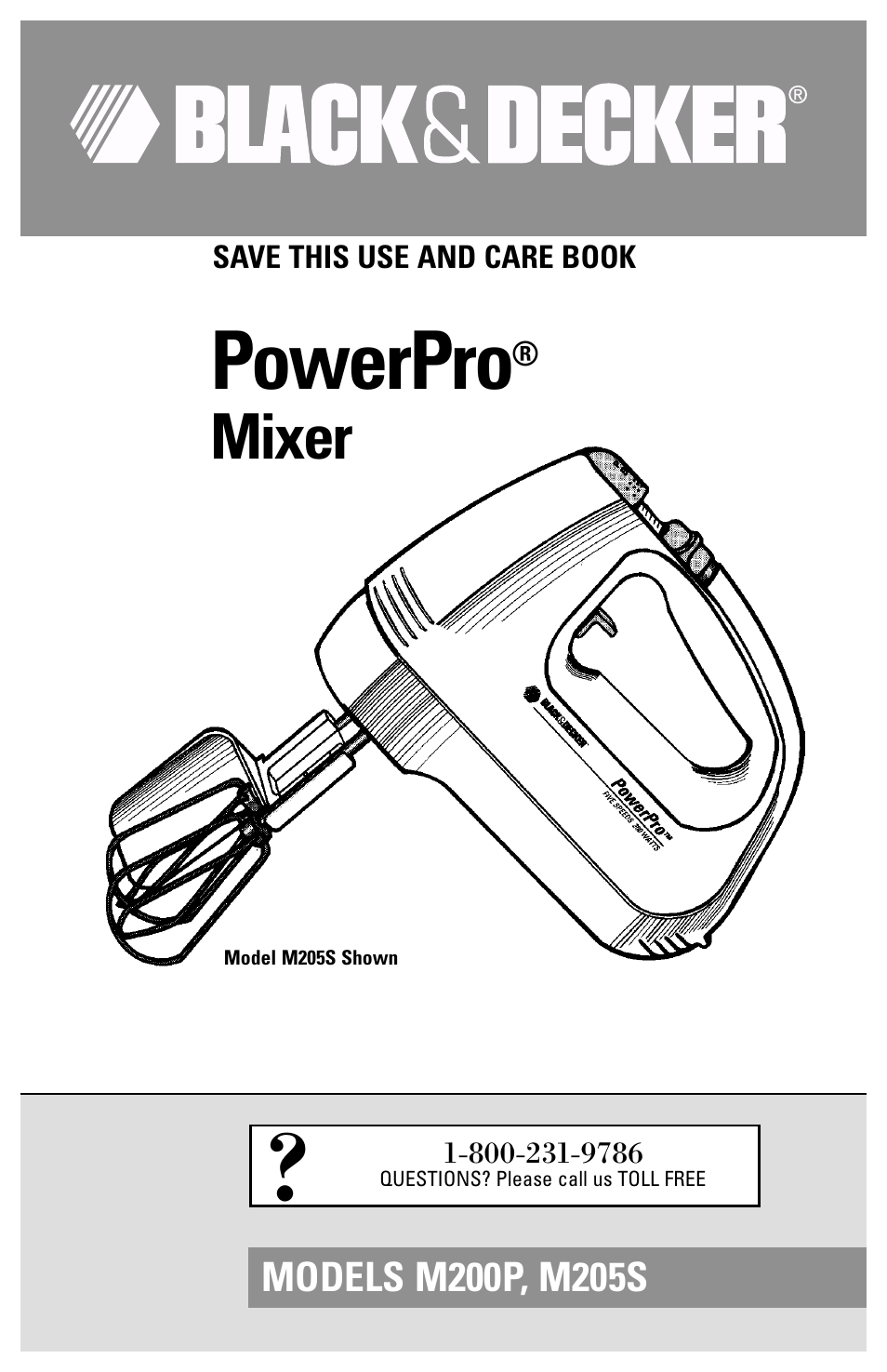 Black & Decker M205S User Manual | 12 pages