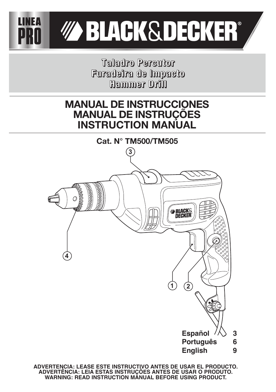 Black & Decker TM505 User Manual | 12 pages