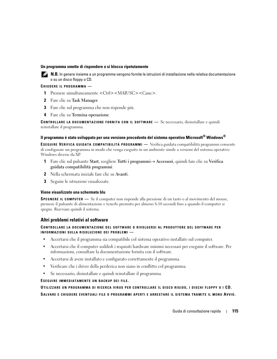 Altri problemi relativi al software | Dell Latitude D620 ATG User Manual | Page 115 / 172