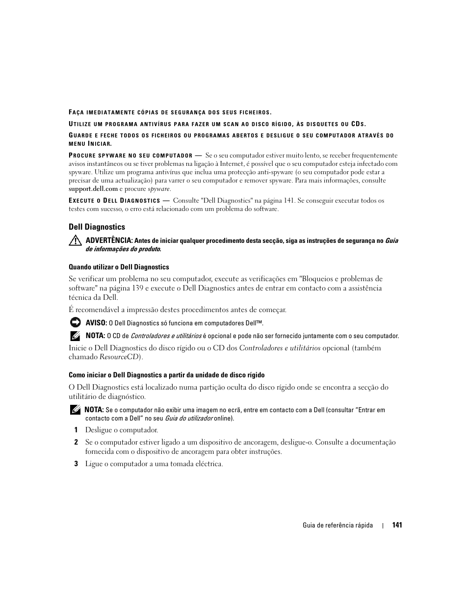 Dell diagnostics | Dell Latitude D620 ATG User Manual | Page 141 / 172