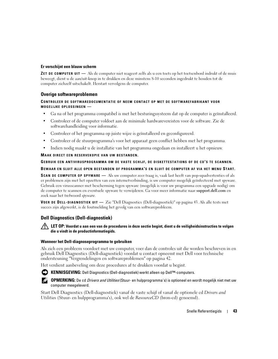 Overige softwareproblemen, Dell diagnostics (dell-diagnostiek) | Dell Latitude D620 ATG User Manual | Page 43 / 172