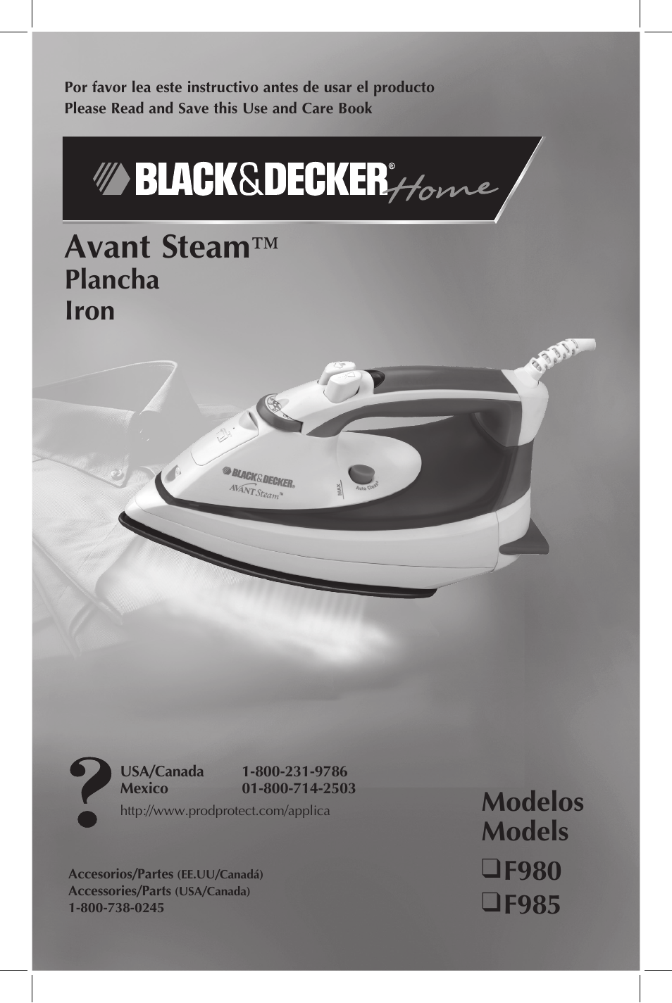 Black & Decker Avant Steam F985 User Manual | 11 pages