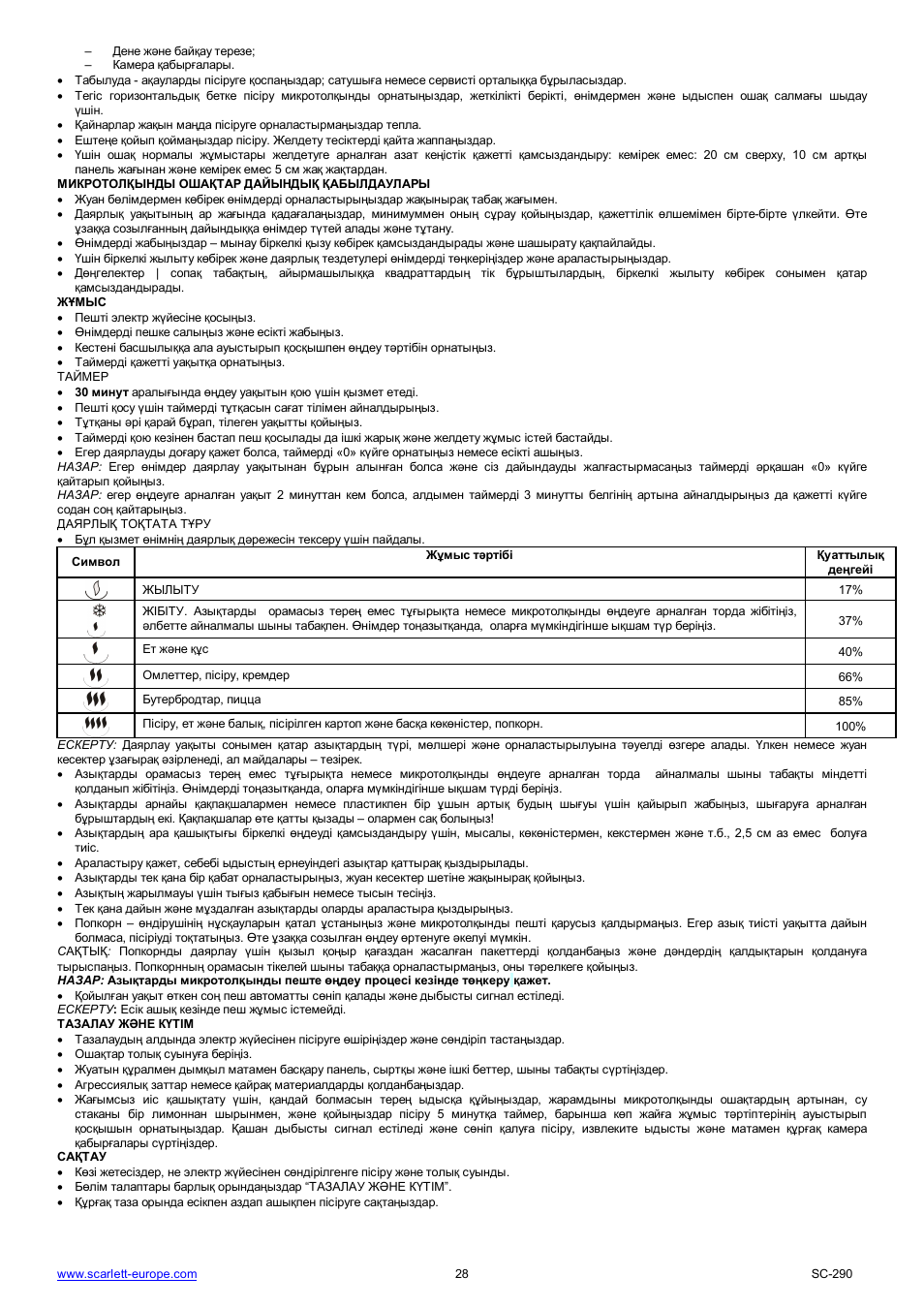 Scarlett SC-290 User Manual | Page 28 / 31