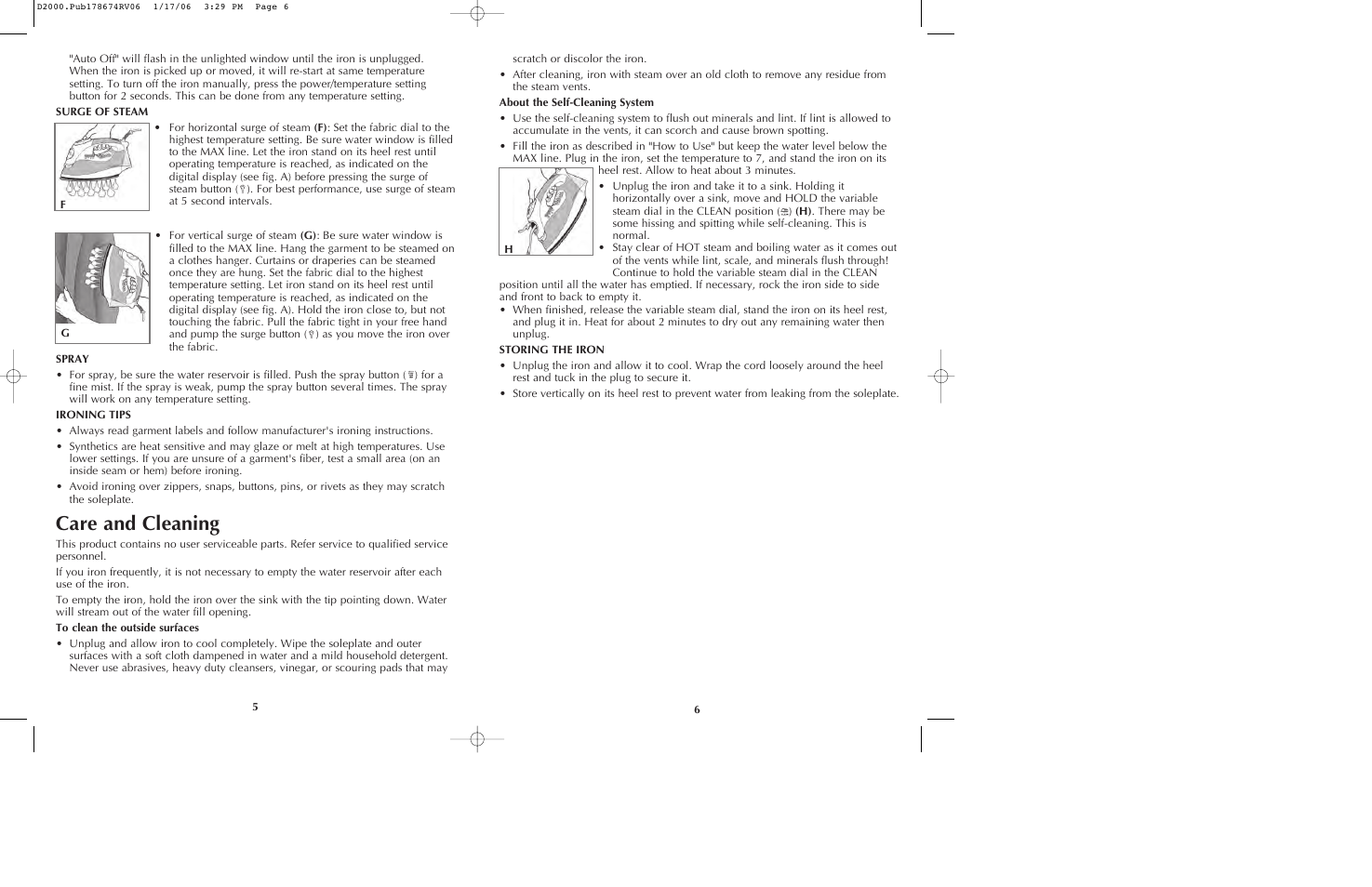 Care and cleaning | Black & Decker D2020 User Manual | Page 4 / 13