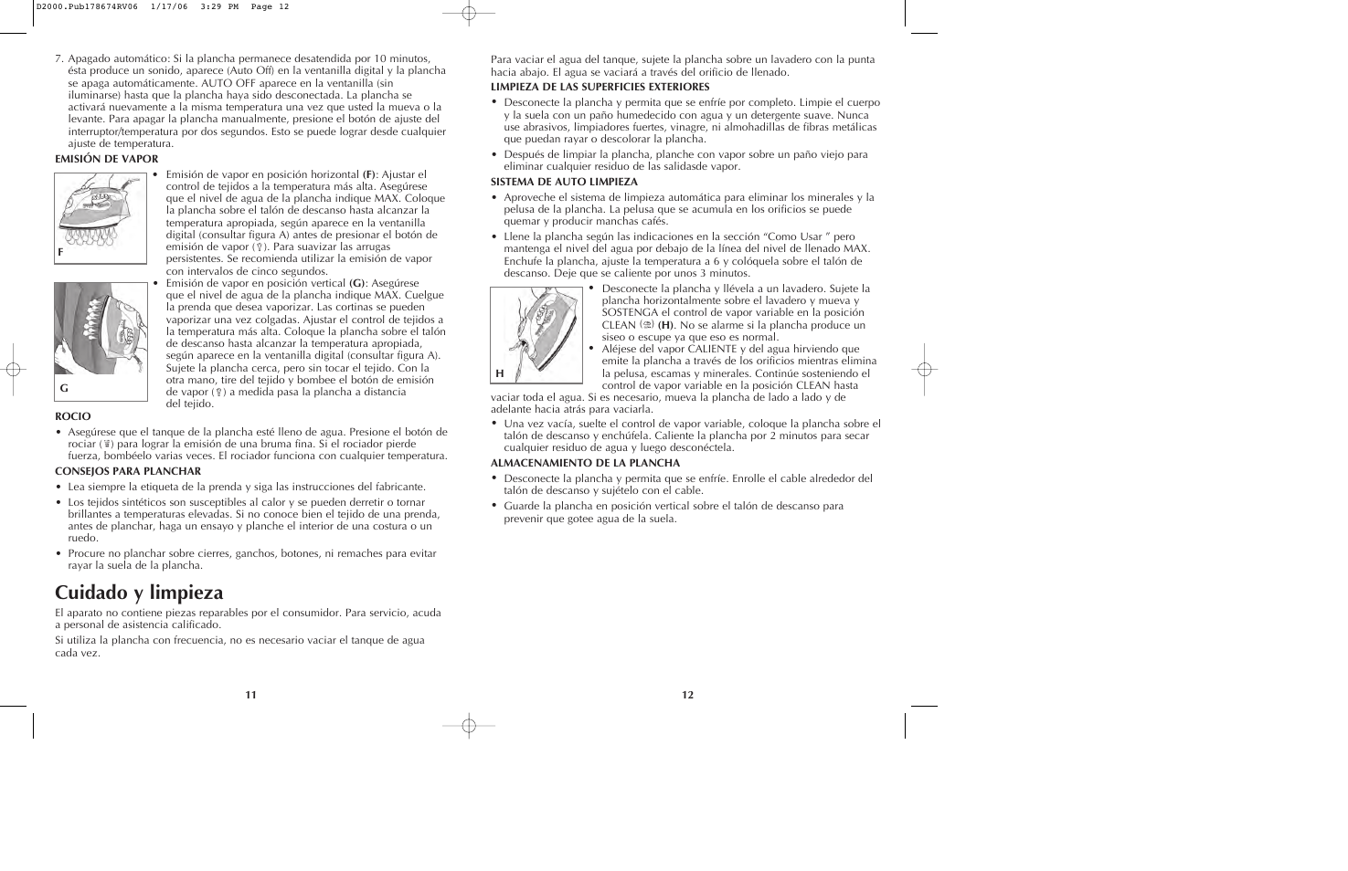 Cuidado y limpieza | Black & Decker D2020 User Manual | Page 7 / 13