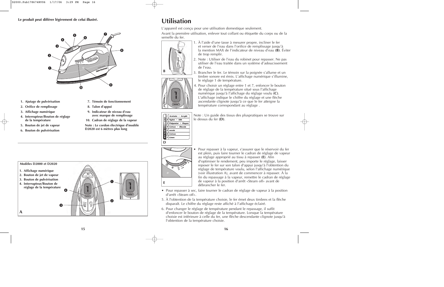 Utilisation | Black & Decker D2020 User Manual | Page 9 / 13