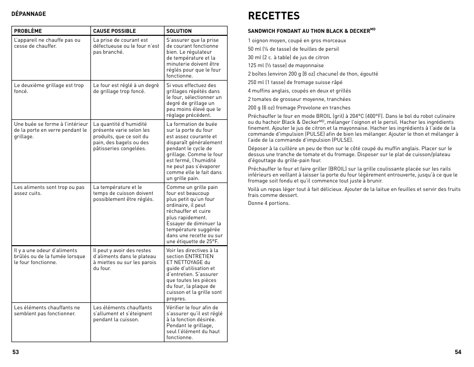 Recettes | Black & Decker Perfect Broil CTO4300BUC User Manual | Page 28 / 33
