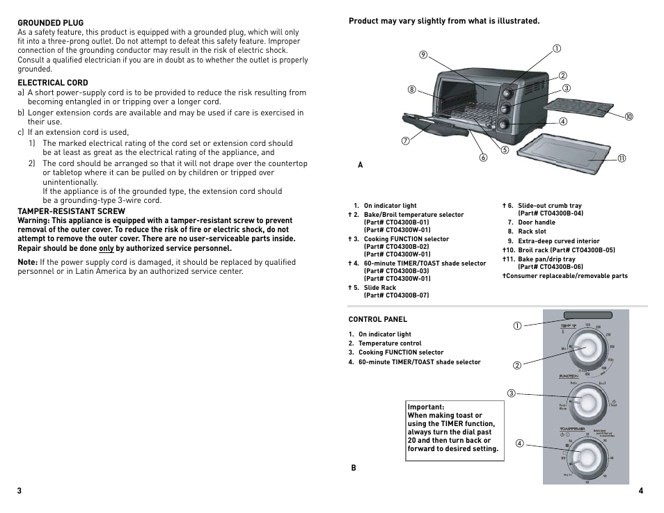 Black & Decker Perfect Broil CTO4300BUC User Manual | Page 3 / 33