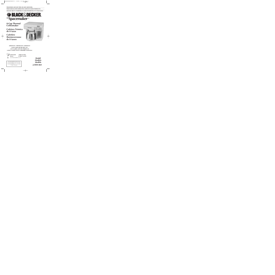 Black & Decker ODC460 User Manual | 13 pages