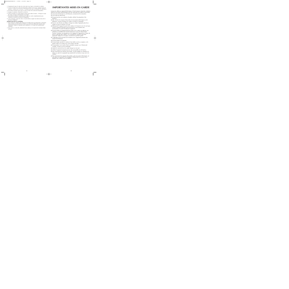 Importantes mises en garde | Black & Decker ODC460 User Manual | Page 7 / 13