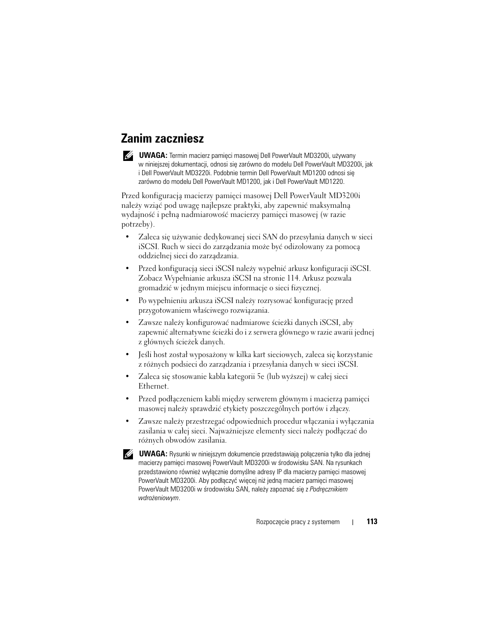 Zanim zaczniesz | Dell PowerVault MD3220i User Manual | Page 115 / 222