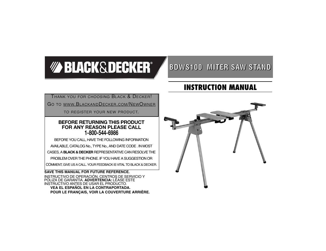 Black & Decker BDWS100 User Manual | 24 pages