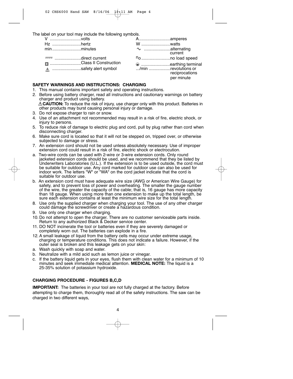 Black & Decker CHS6000 User Manual | Page 4 / 34