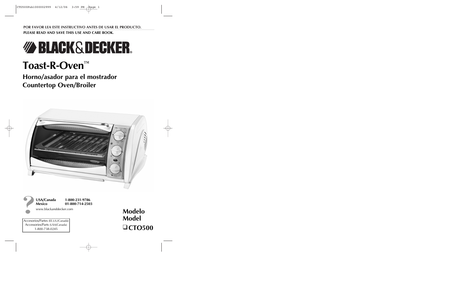 Black & Decker CTO500 User Manual | 9 pages