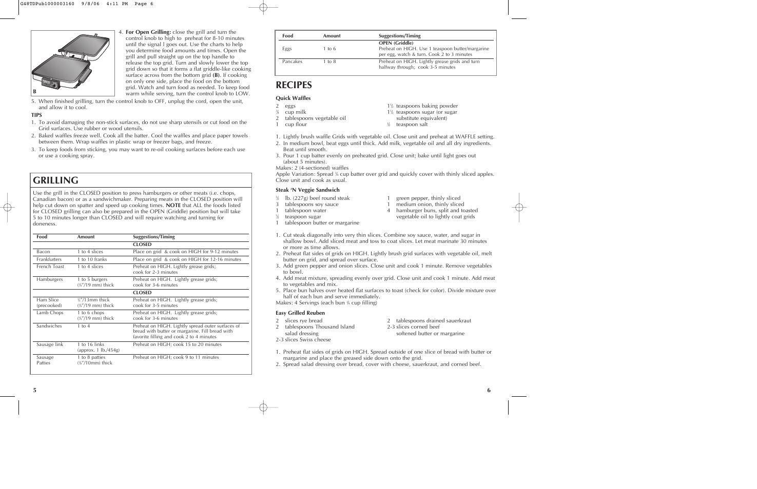 Grilling, Recipes | Black & Decker G48TD User Manual | Page 4 / 15