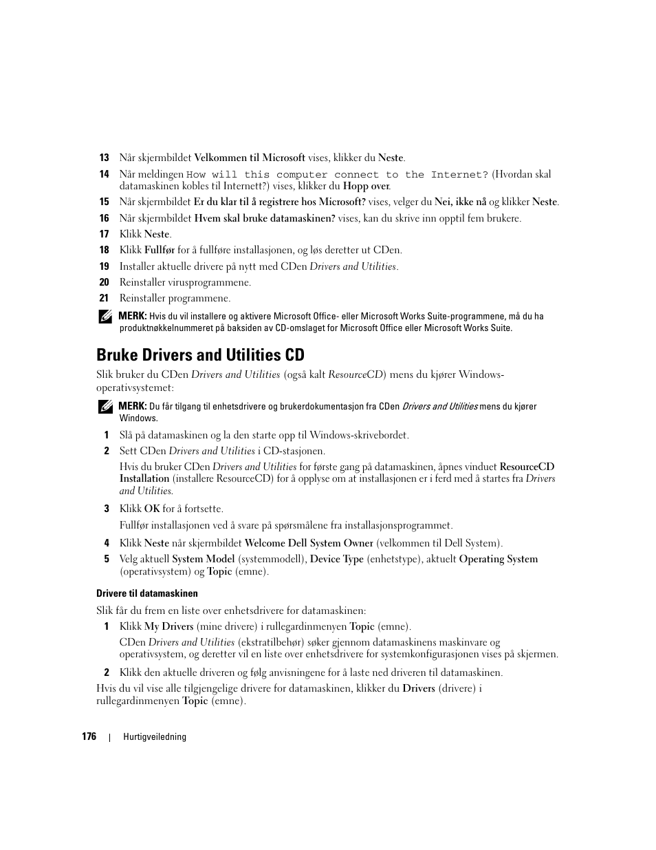 Bruke drivers and utilities cd | Dell OptiPlex 320 User Manual | Page 176 / 356