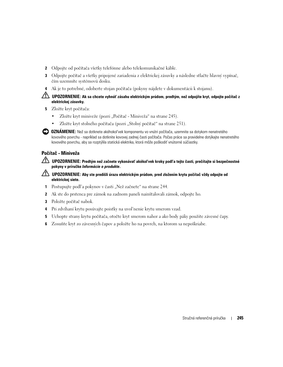 Počítač - miniveža | Dell OptiPlex 320 User Manual | Page 245 / 356