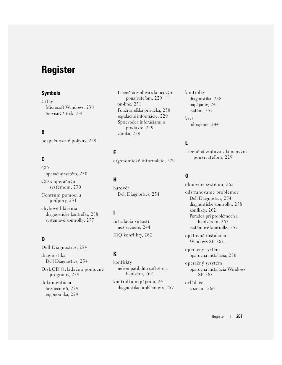 Register | Dell OptiPlex 320 User Manual | Page 267 / 356