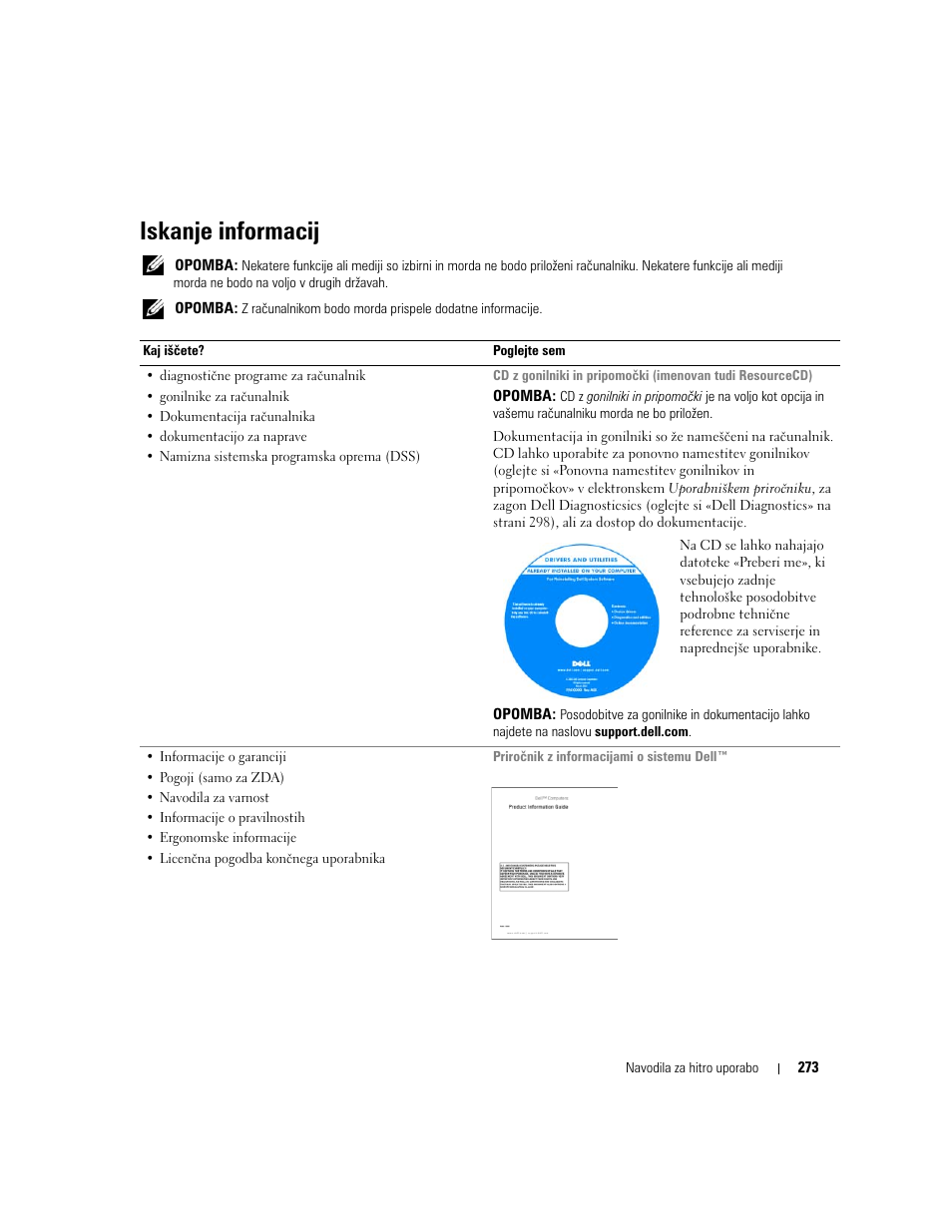 Iskanje informacij | Dell OptiPlex 320 User Manual | Page 273 / 356