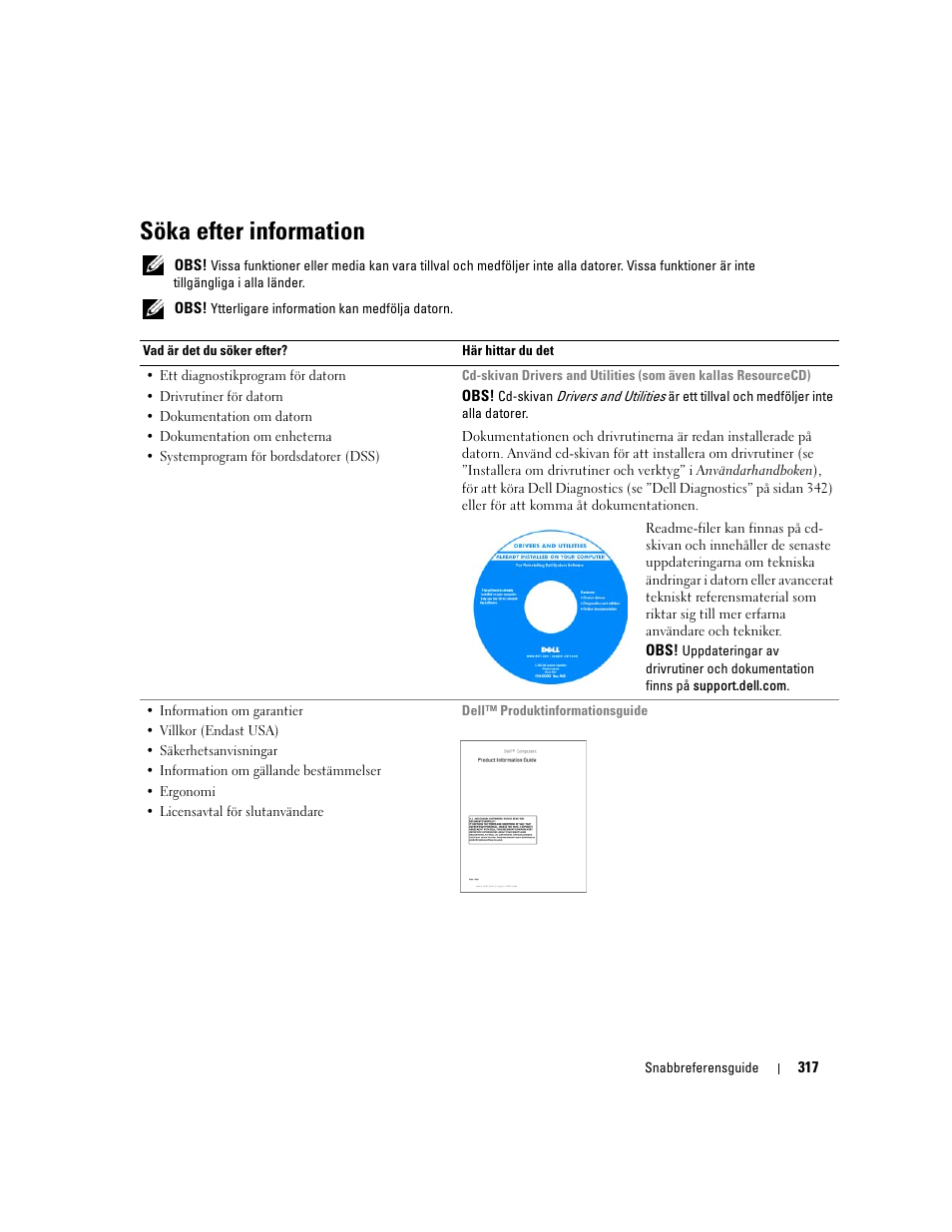 Söka efter information | Dell OptiPlex 320 User Manual | Page 317 / 356