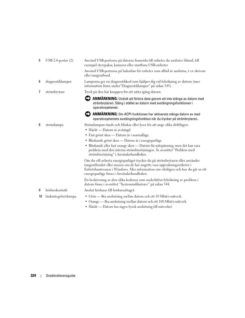 Dell OptiPlex 320 User Manual | Page 324 / 356