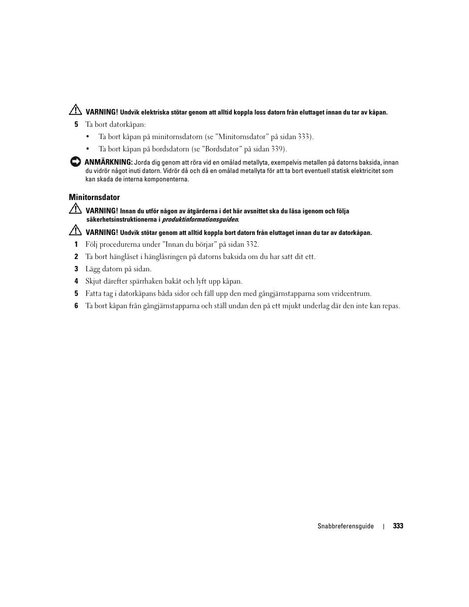 Minitornsdator | Dell OptiPlex 320 User Manual | Page 333 / 356