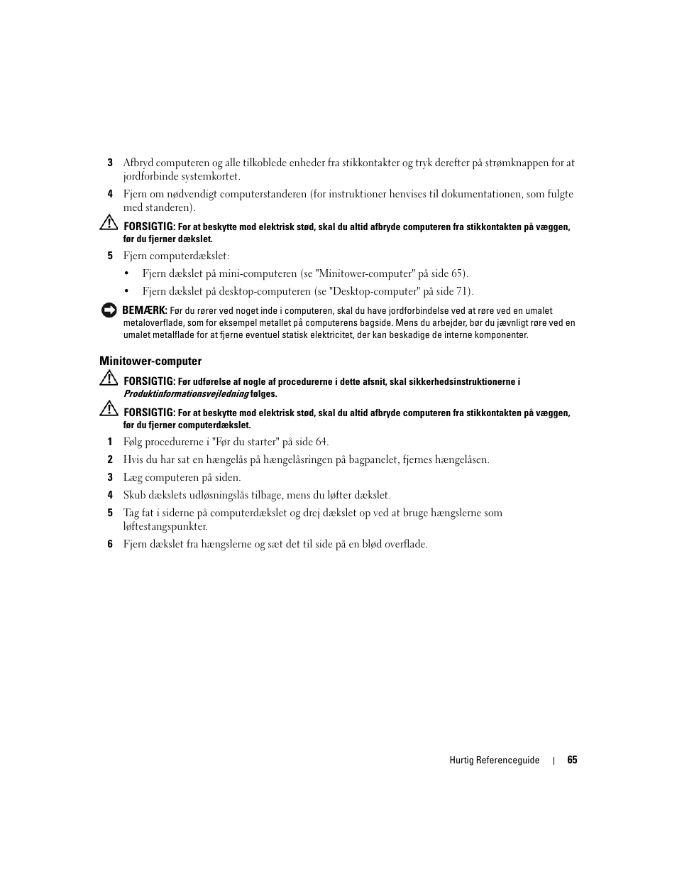 Minitower-computer | Dell OptiPlex 320 User Manual | Page 65 / 356