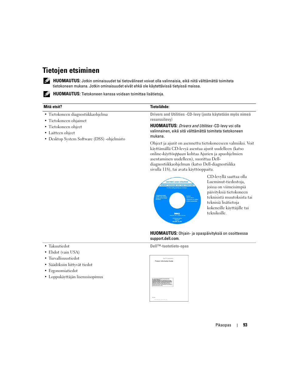 Tietojen etsiminen | Dell OptiPlex 320 User Manual | Page 93 / 356