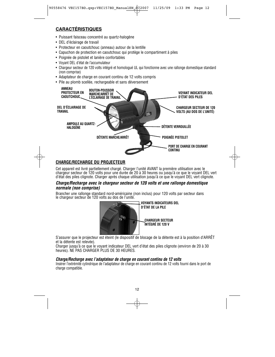 Black & Decker V-2 MILLION POWER SERIES VEC157BD User Manual | Page 13 / 26