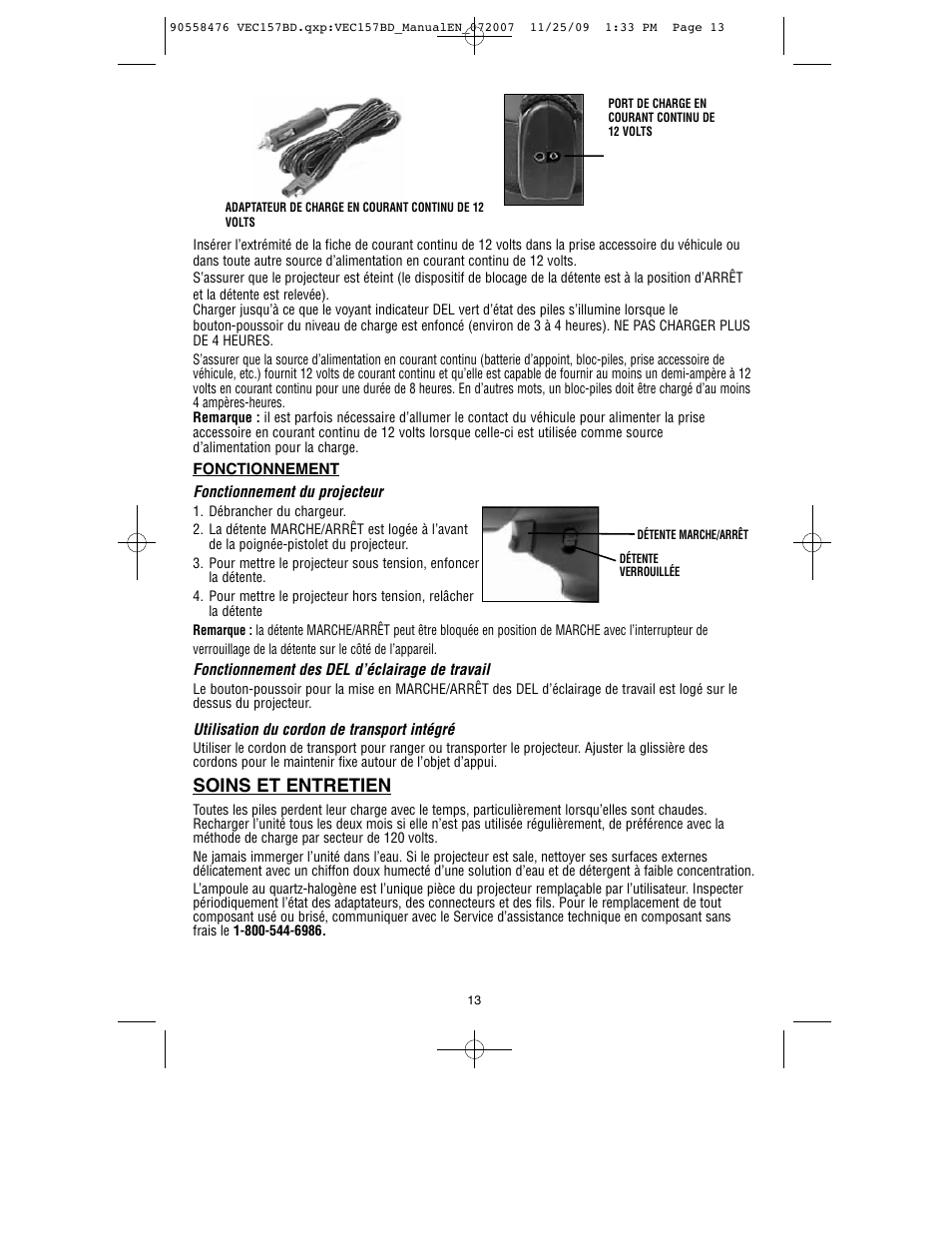 Soins et entretien | Black & Decker V-2 MILLION POWER SERIES VEC157BD User Manual | Page 14 / 26