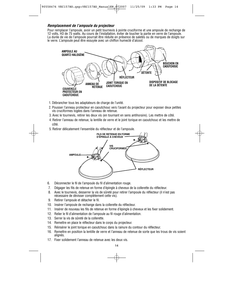 Black & Decker V-2 MILLION POWER SERIES VEC157BD User Manual | Page 15 / 26