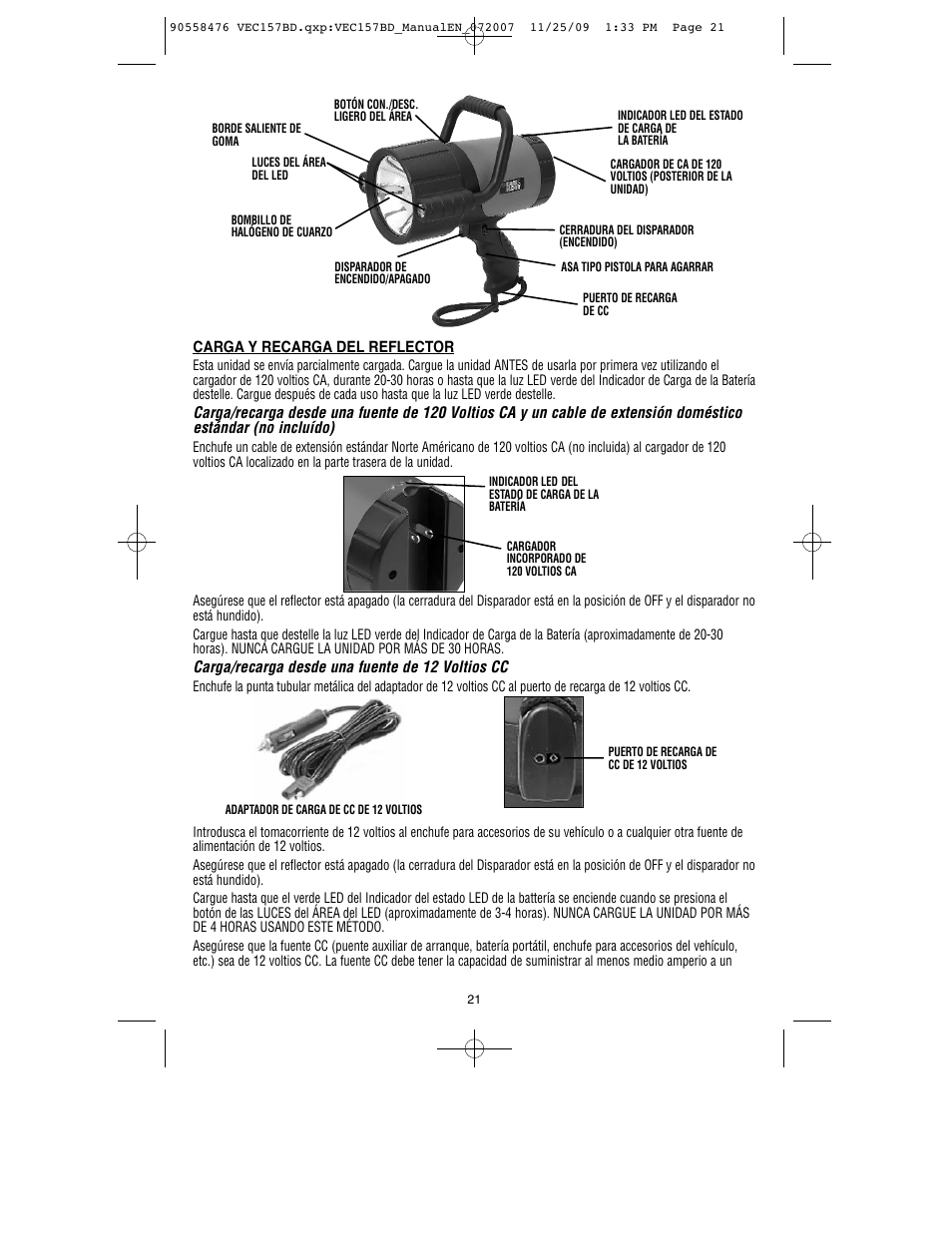 Black & Decker V-2 MILLION POWER SERIES VEC157BD User Manual | Page 22 / 26