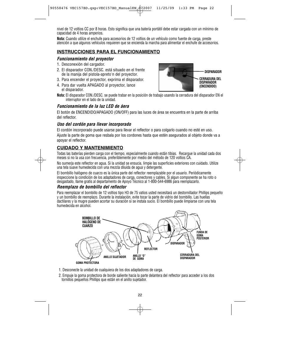 Black & Decker V-2 MILLION POWER SERIES VEC157BD User Manual | Page 23 / 26