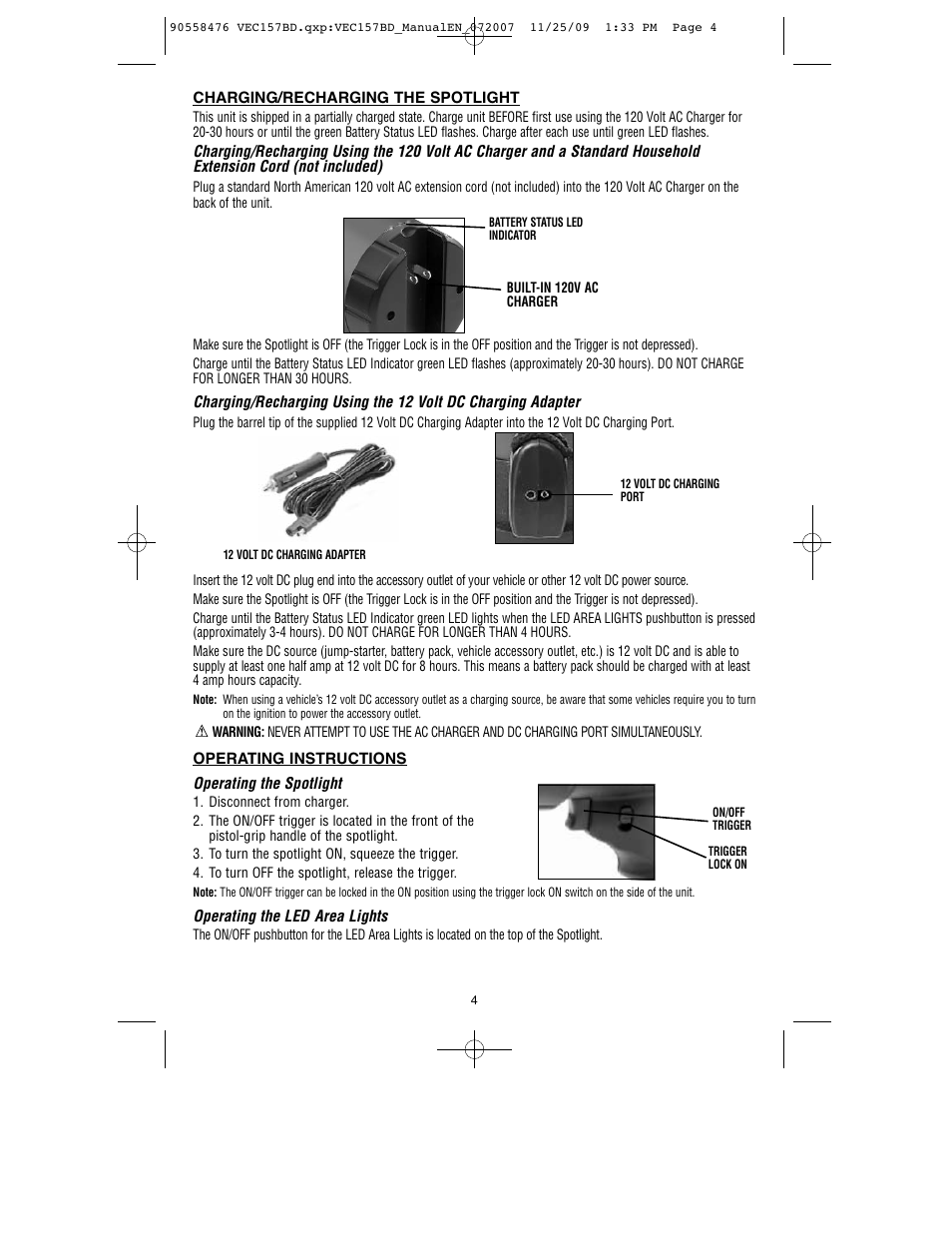 Black & Decker V-2 MILLION POWER SERIES VEC157BD User Manual | Page 5 / 26