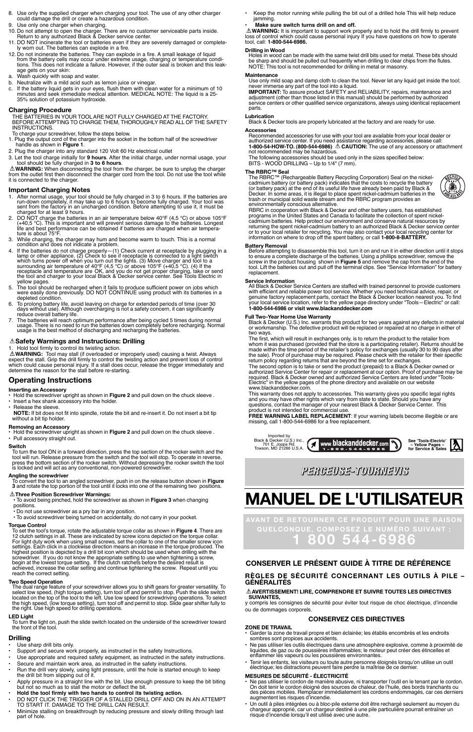 Manuel de l'utilisateur | Black & Decker 5145342-00 User Manual | Page 2 / 6