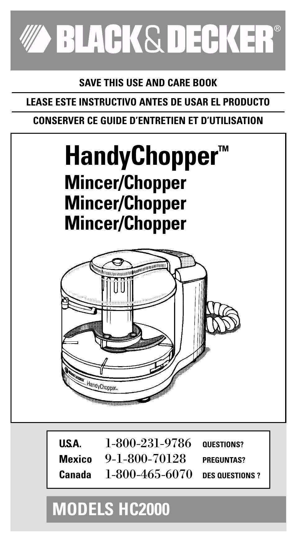 Black & Decker HC2000 User Manual | 6 pages