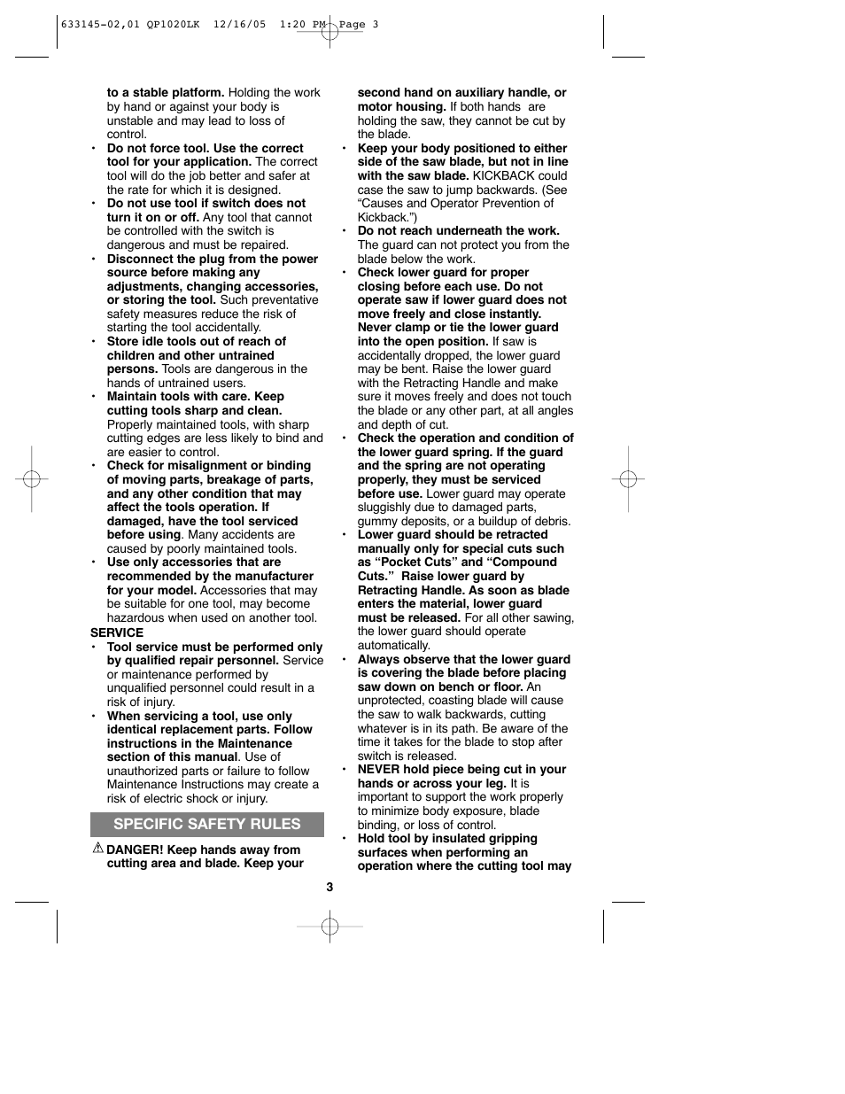 Black & Decker QP1020LK User Manual | Page 3 / 38