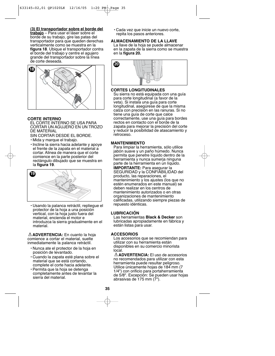 Black & Decker QP1020LK User Manual | Page 35 / 38