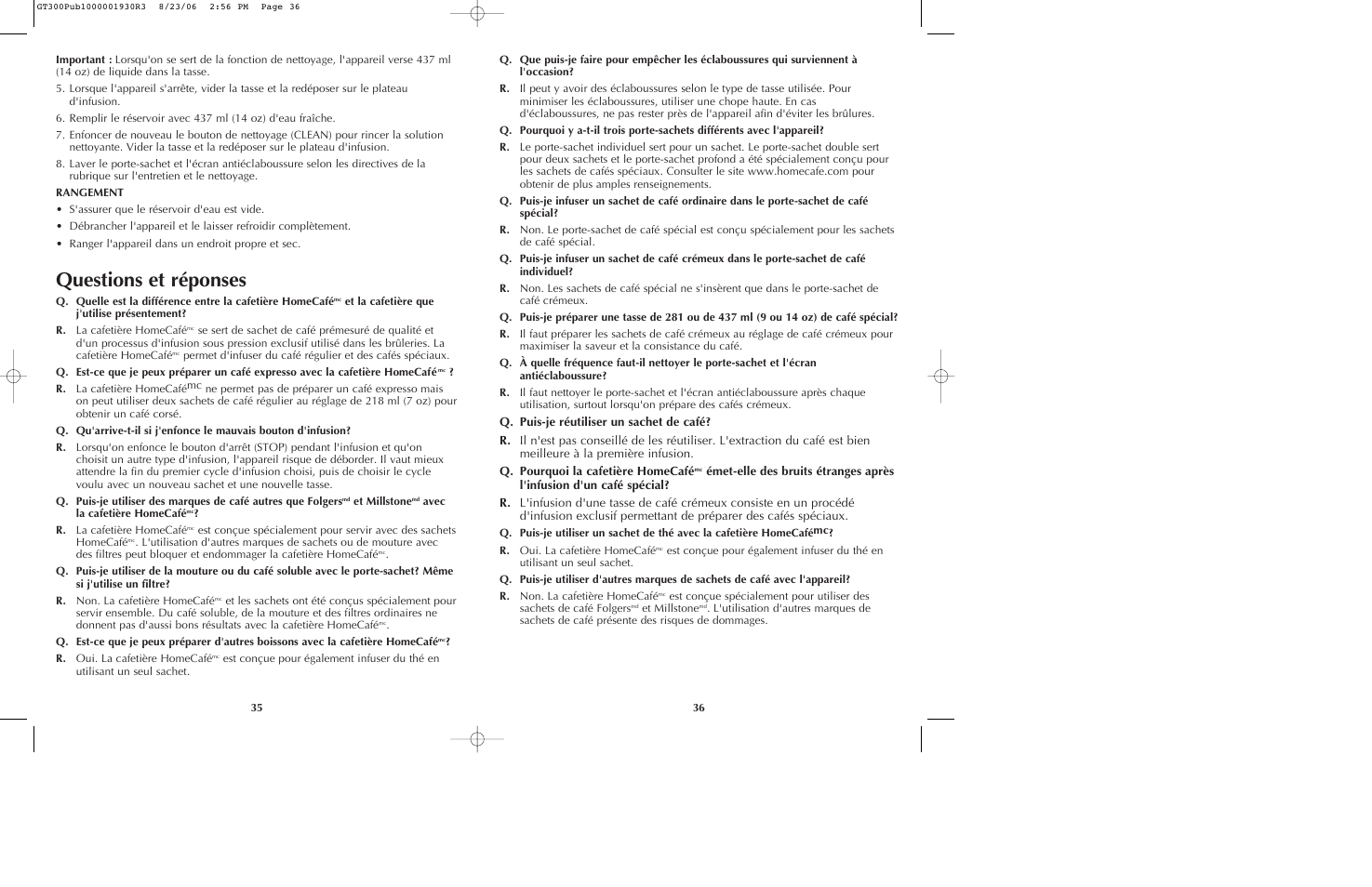Questions et réponses | Black & Decker GT305. GT320 User Manual | Page 19 / 23
