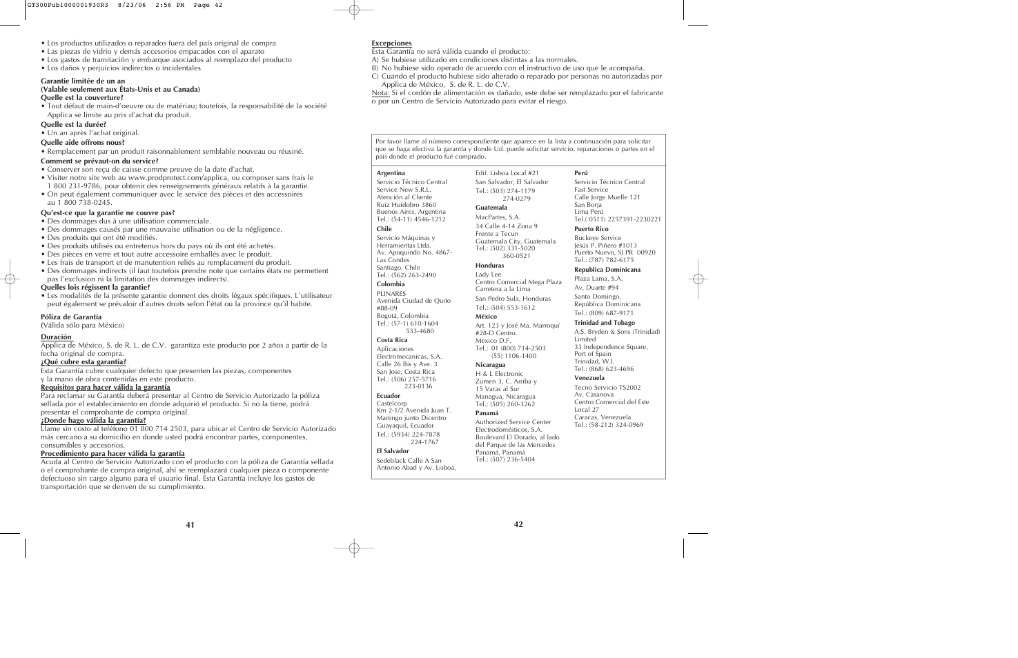 Black & Decker GT305. GT320 User Manual | Page 22 / 23