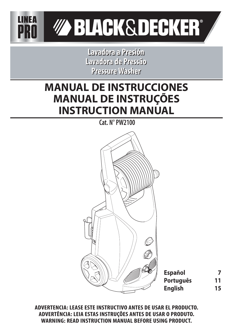 Black & Decker Linea Pro PW2100 User Manual | 20 pages