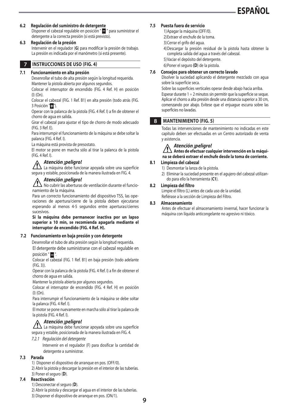 Español | Black & Decker Linea Pro PW2100 User Manual | Page 9 / 20