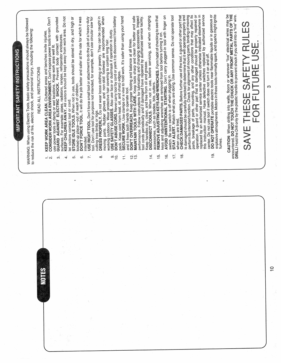 Save these safety rules for future use | Black & Decker Thunder Volt 1801 User Manual | Page 3 / 6