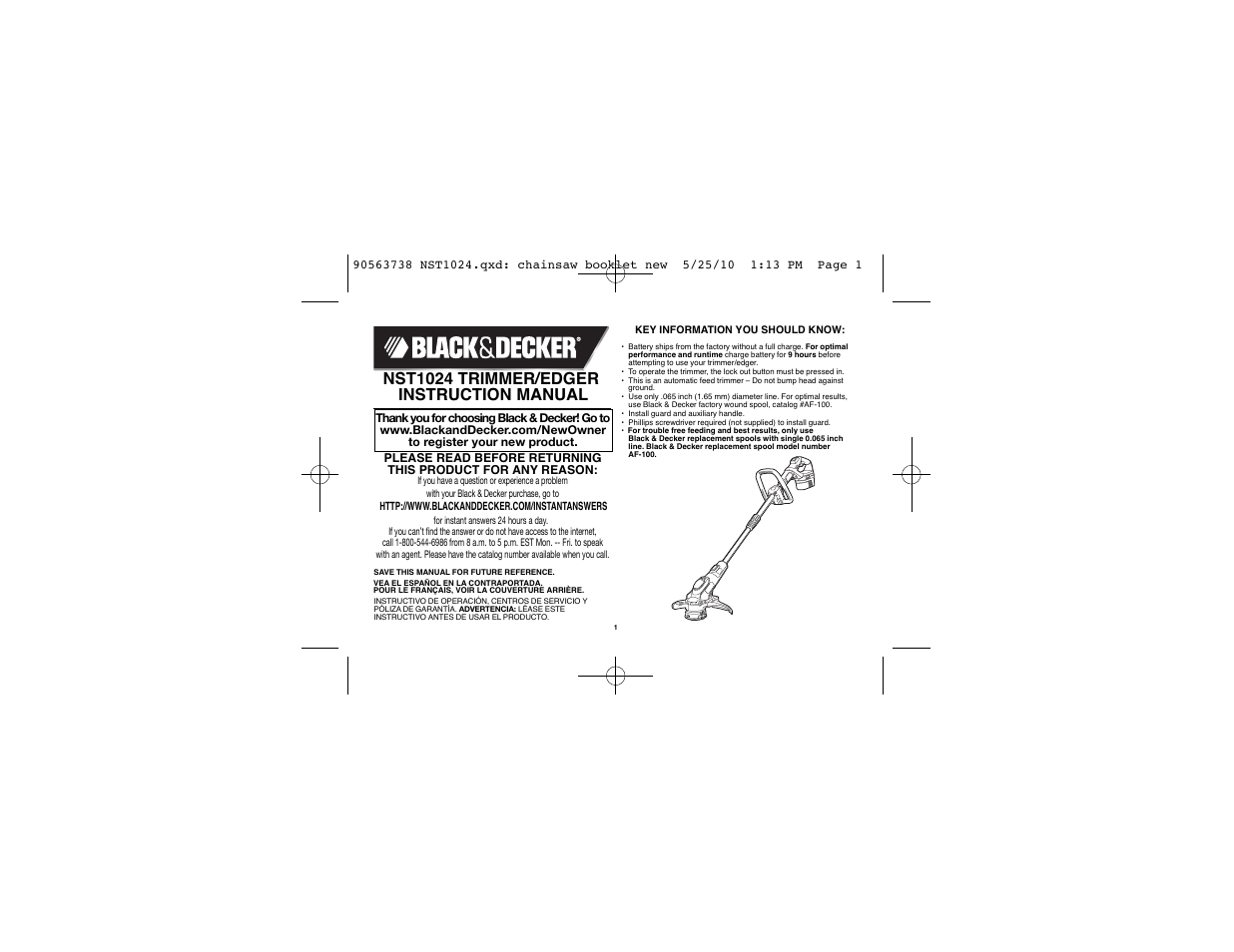 Black & Decker NST1024 User Manual | 25 pages