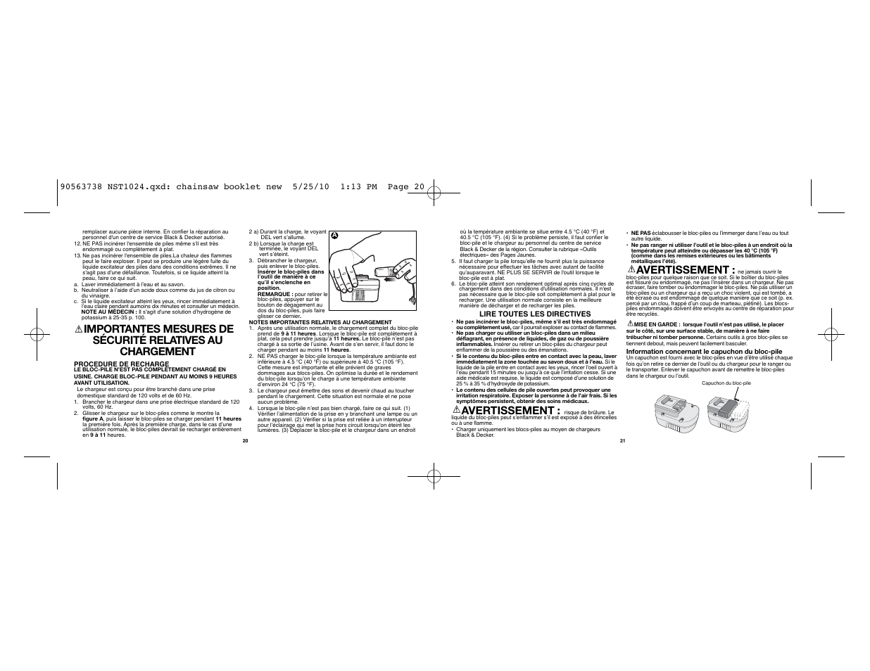 Avertissement | Black & Decker NST1024 User Manual | Page 11 / 25