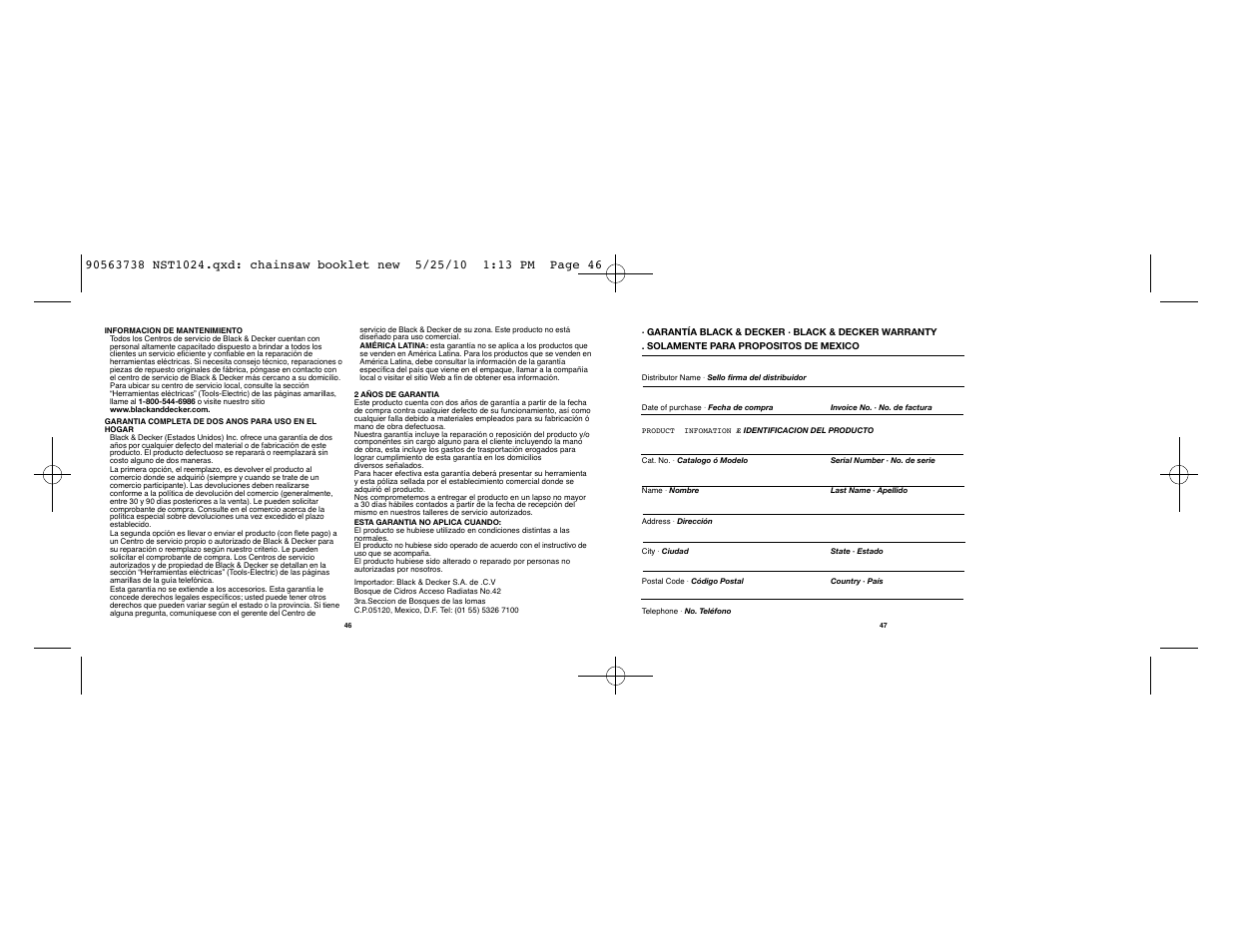 Black & Decker NST1024 User Manual | Page 24 / 25